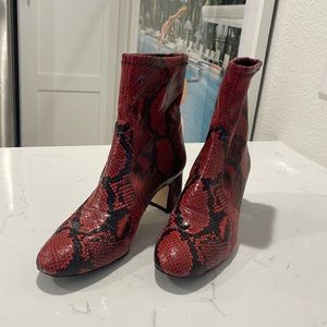 Stuart Weitzman Snake Print Sock Bootie - Size 9